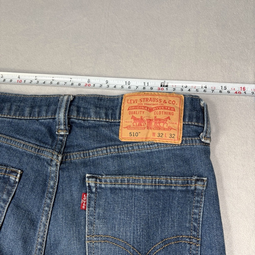 Levi's 510 Jeans Men's Size 32x32 Actual 32X 27.5 Blue Slim. - Picture 7 of 13